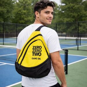 New-Yellow and Black Pickleball Sling Bag